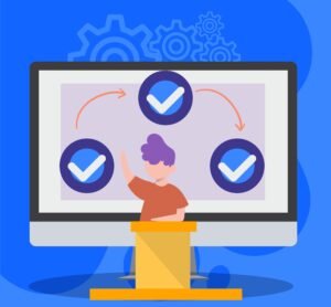 Visual representation of virtual learning concept